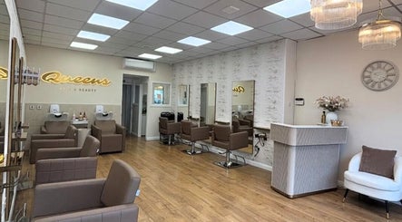 Elegant salon interior at Sshh Hair at Poppys, Bristol, England, GB, featuring modern chairs and chic decor.