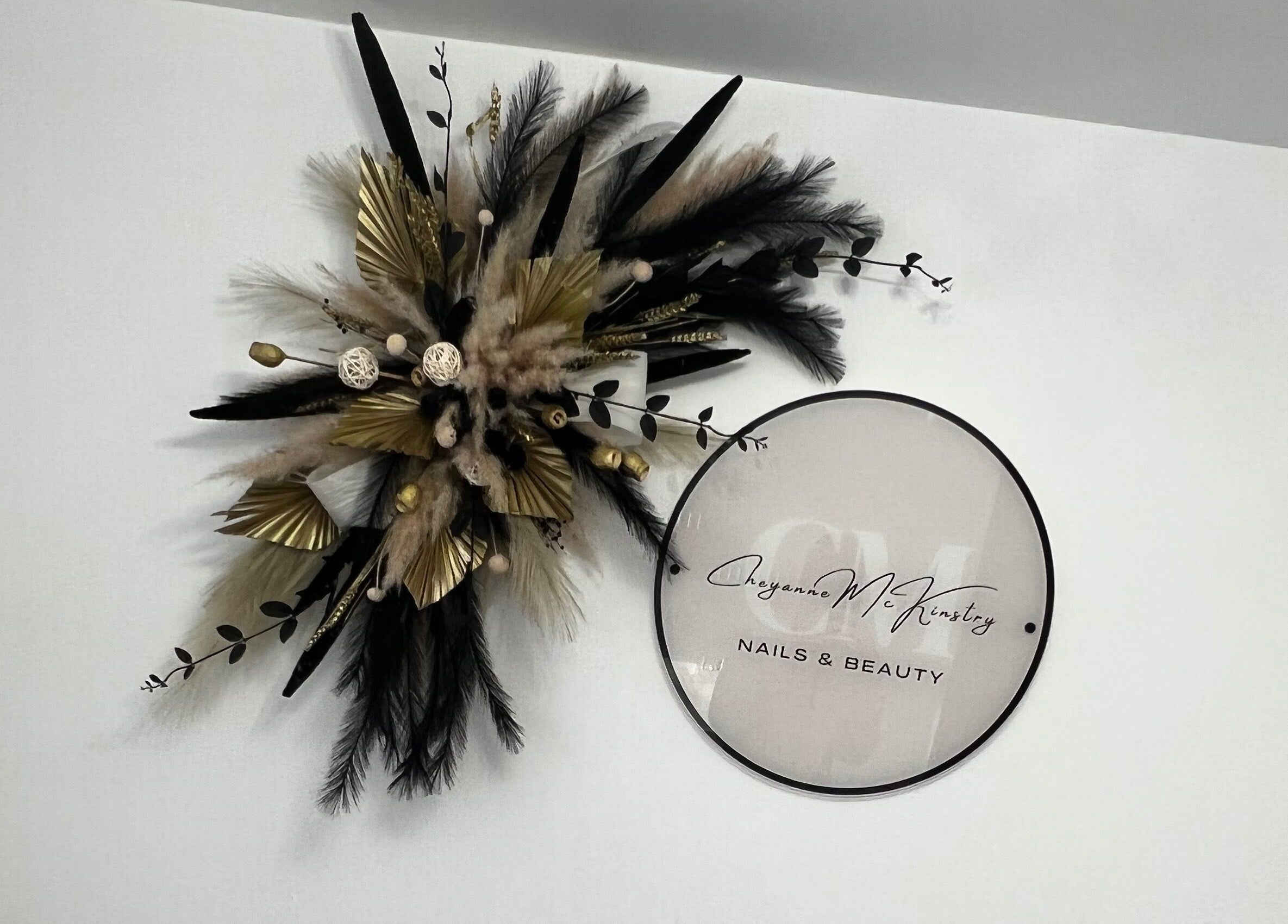 Sophisticated wall art at CM Nails & Beauty, Bridge Of Allan, Scotland, GB showcasing stylish design.