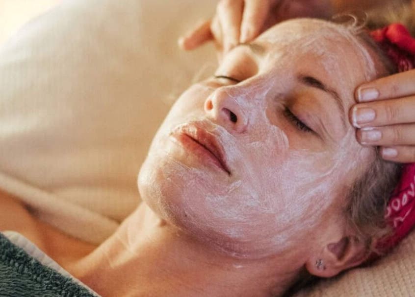 Relaxing facial treatment at Santé Spa Retreat in Sandiway, England, GB promotes skin rejuvenation.