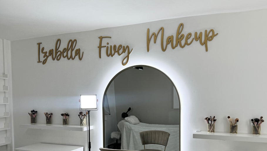 Sophisticated studio with brushes and mirror at Izabella Fivey Makeup, Coventry, England, GB.