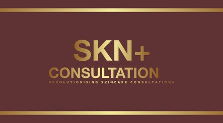 SKN+ Consultation logo featuring gold text on a maroon background in Durban North, Kwazulu-natal, ZA.