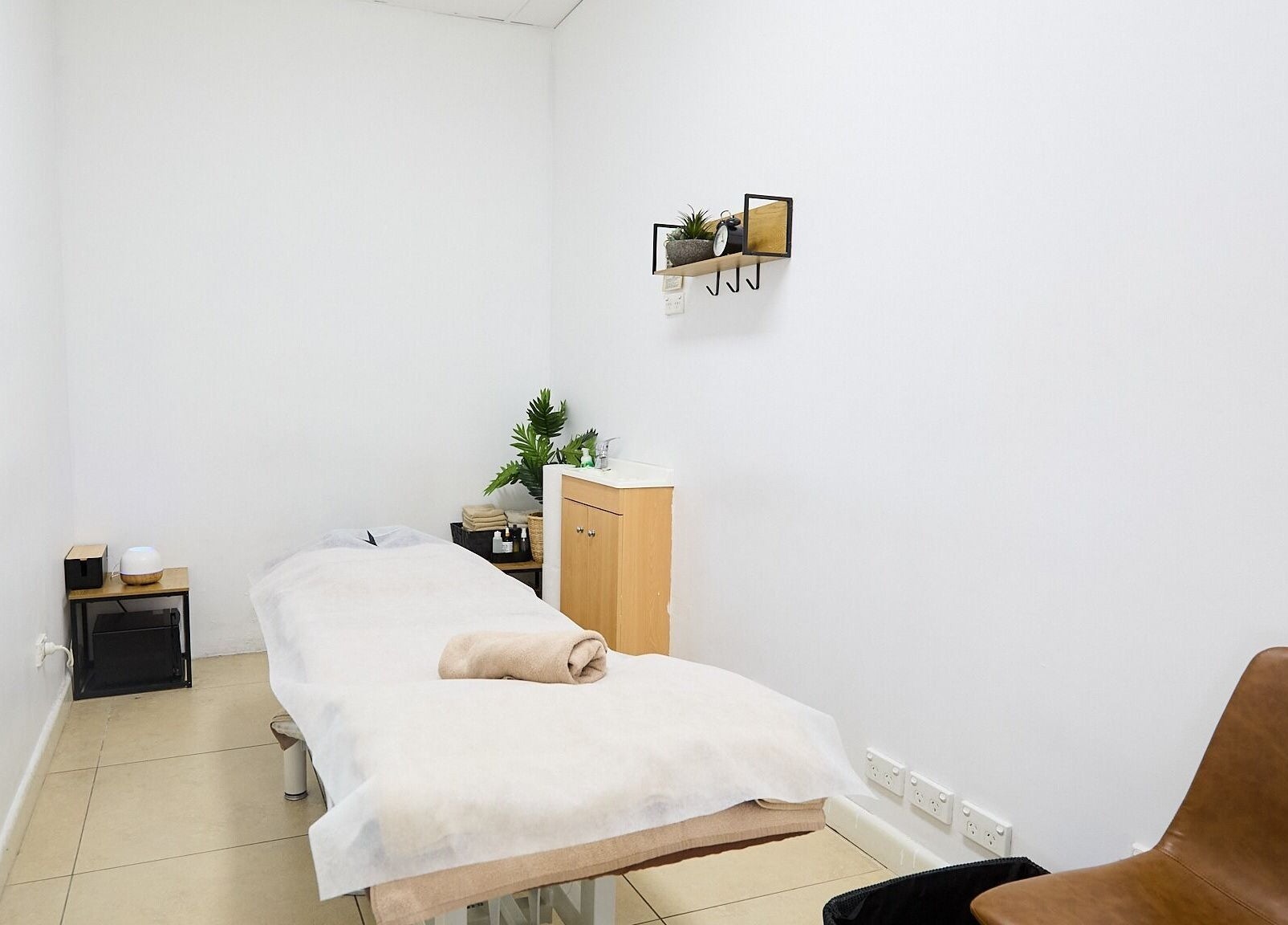 Tranquil massage room at Zen Japanese Massage - Enmore, Enmore, New South Wales, AU. Neutral tones and minimalist design.