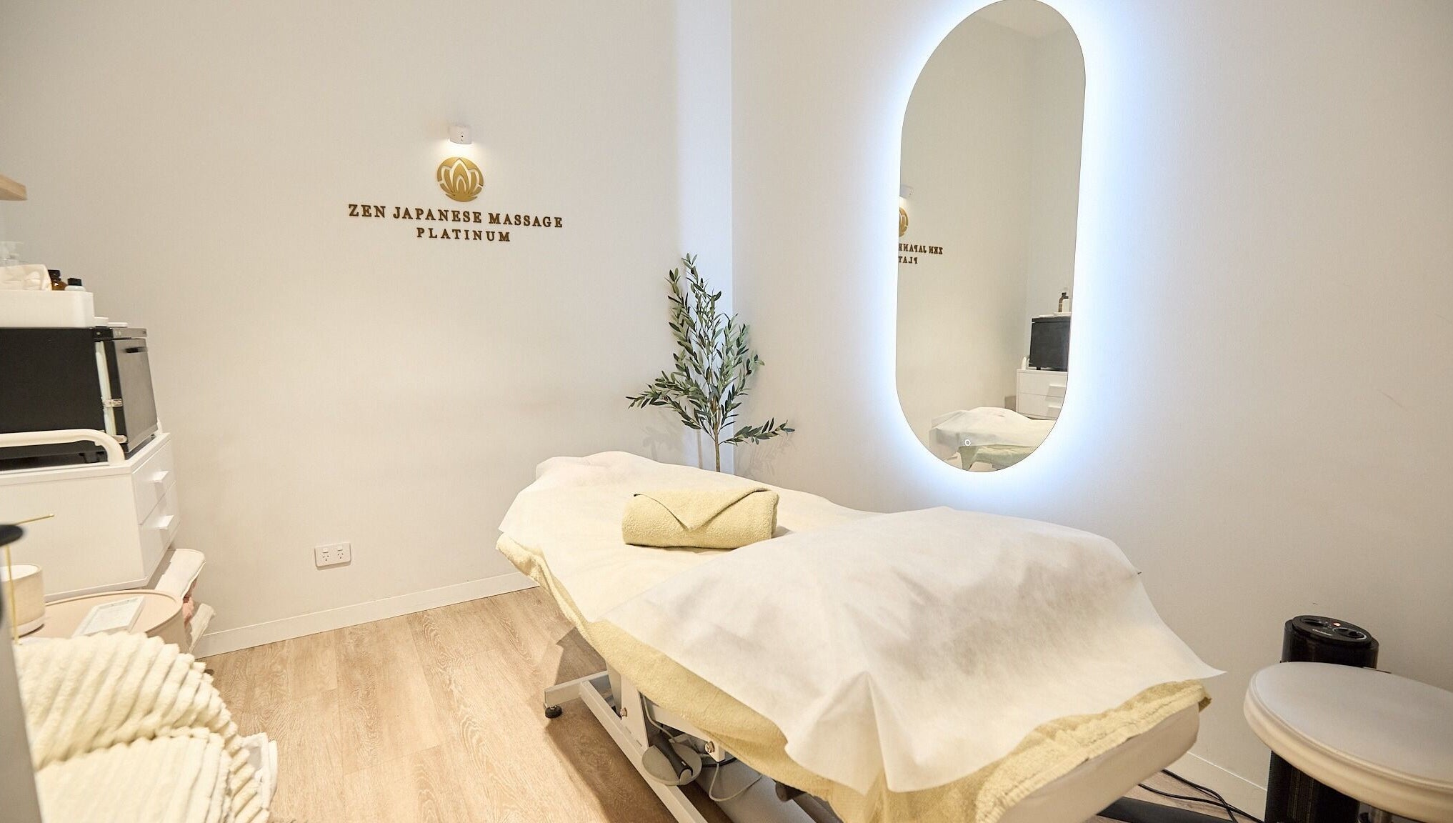 Relaxing massage room at Zen Japanese Massage Platinum - St Leonards, St Leonards, New South Wales, AU.