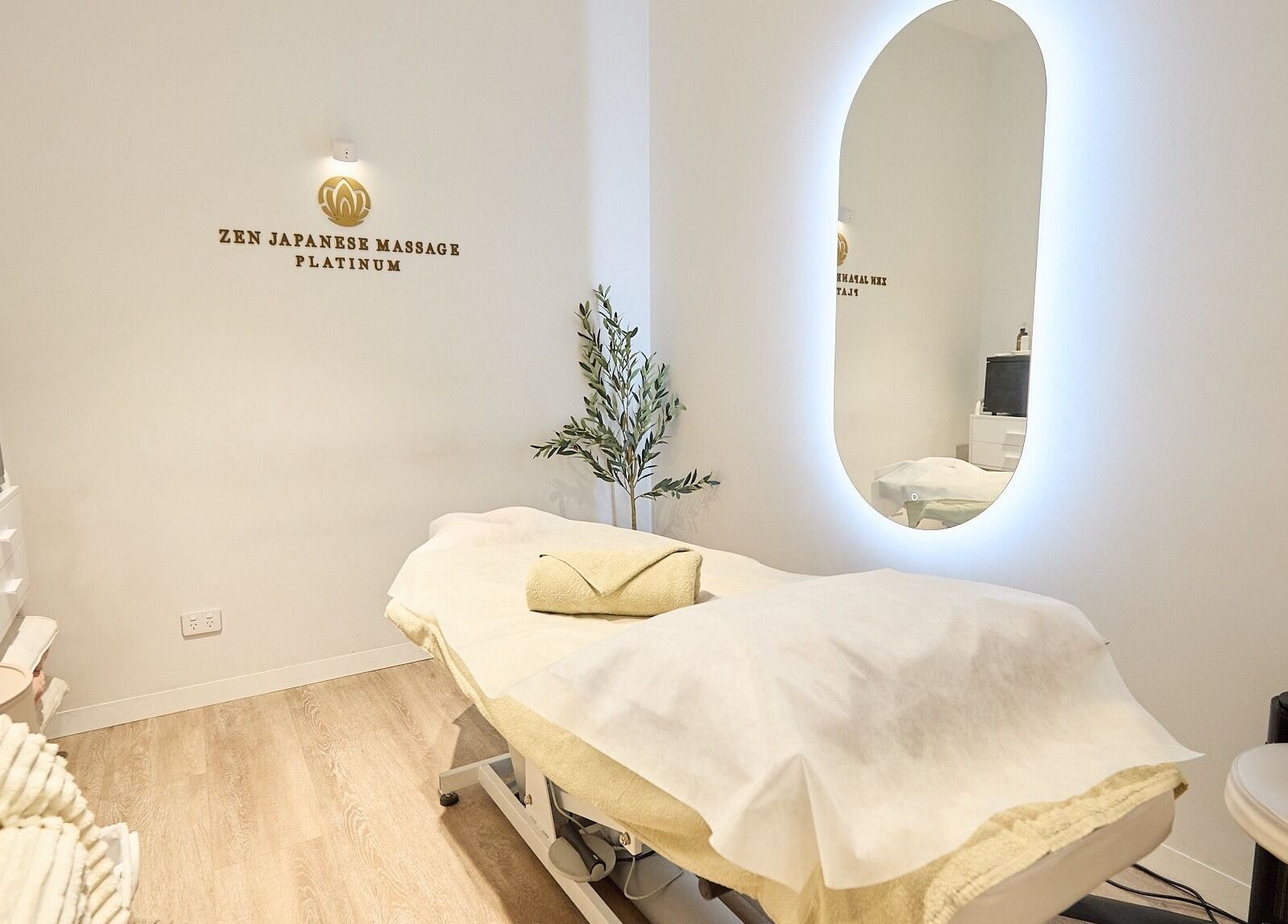 Relaxing massage room at Zen Japanese Massage Platinum - St Leonards, St Leonards, New South Wales, AU.