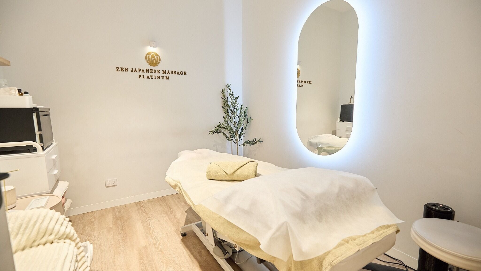 Relaxing massage room at Zen Japanese Massage Platinum - St Leonards, St Leonards, New South Wales, AU.