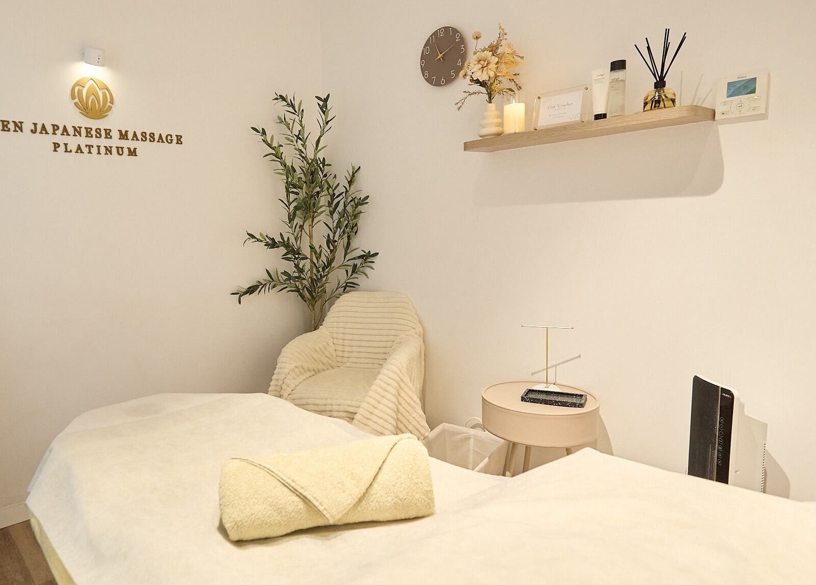 Tranquil massage room at Zen Japanese Massage Platinum - St Leonards, New South Wales, AU.