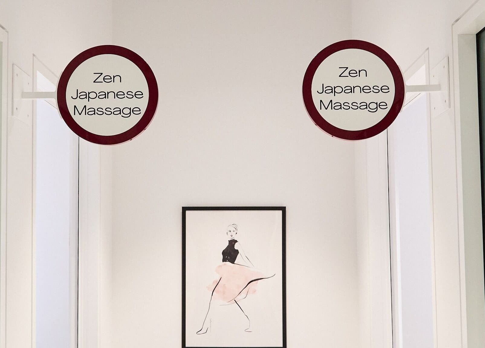 Entrance of Zen Japanese Massage Platinum in St Leonards showcasing artistic decor, New South Wales, AU.