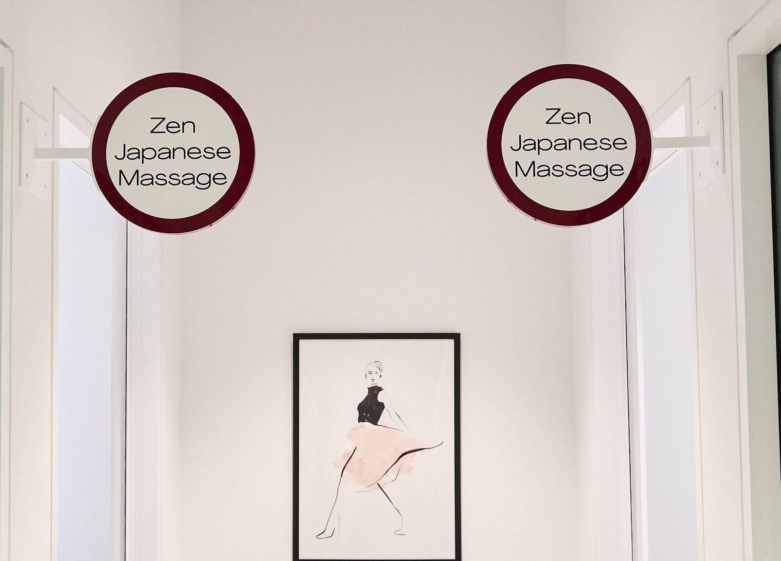 Entrance of Zen Japanese Massage Platinum in St Leonards showcasing artistic decor, New South Wales, AU.