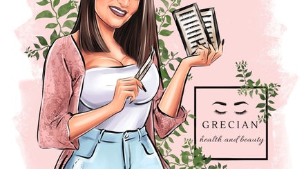 Illustration of woman with lashes at Grecian Health and Beauty, Bishampton, England, GB.