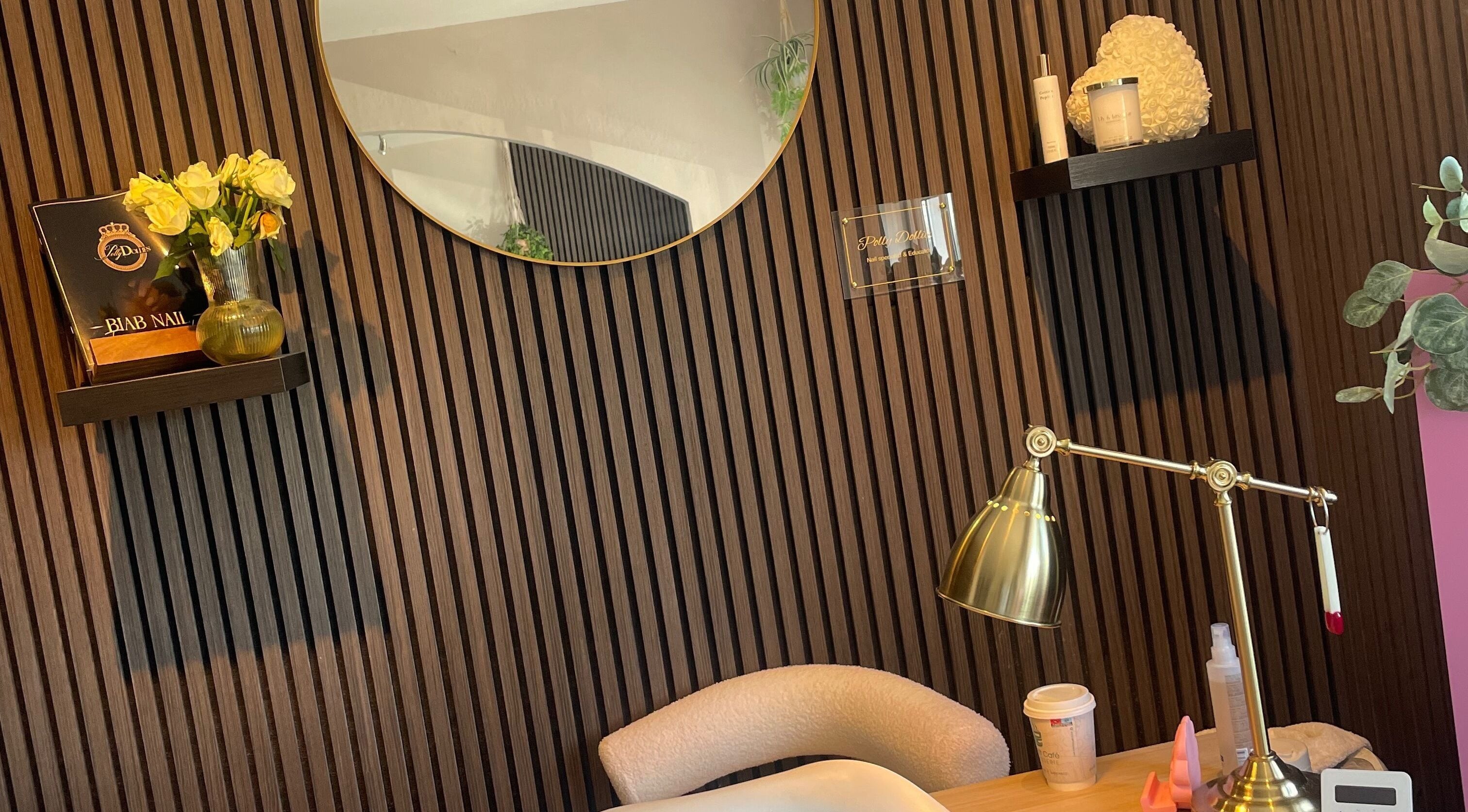 Sophisticated salon corner at Pollydollies, Dublin, County Dublin, IE, with stylish decor and soft lighting.