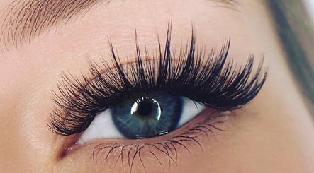 Close-up of beautifully crafted eyelash extensions at YV LASHES & BROWS, Redondo Beach, California, US.