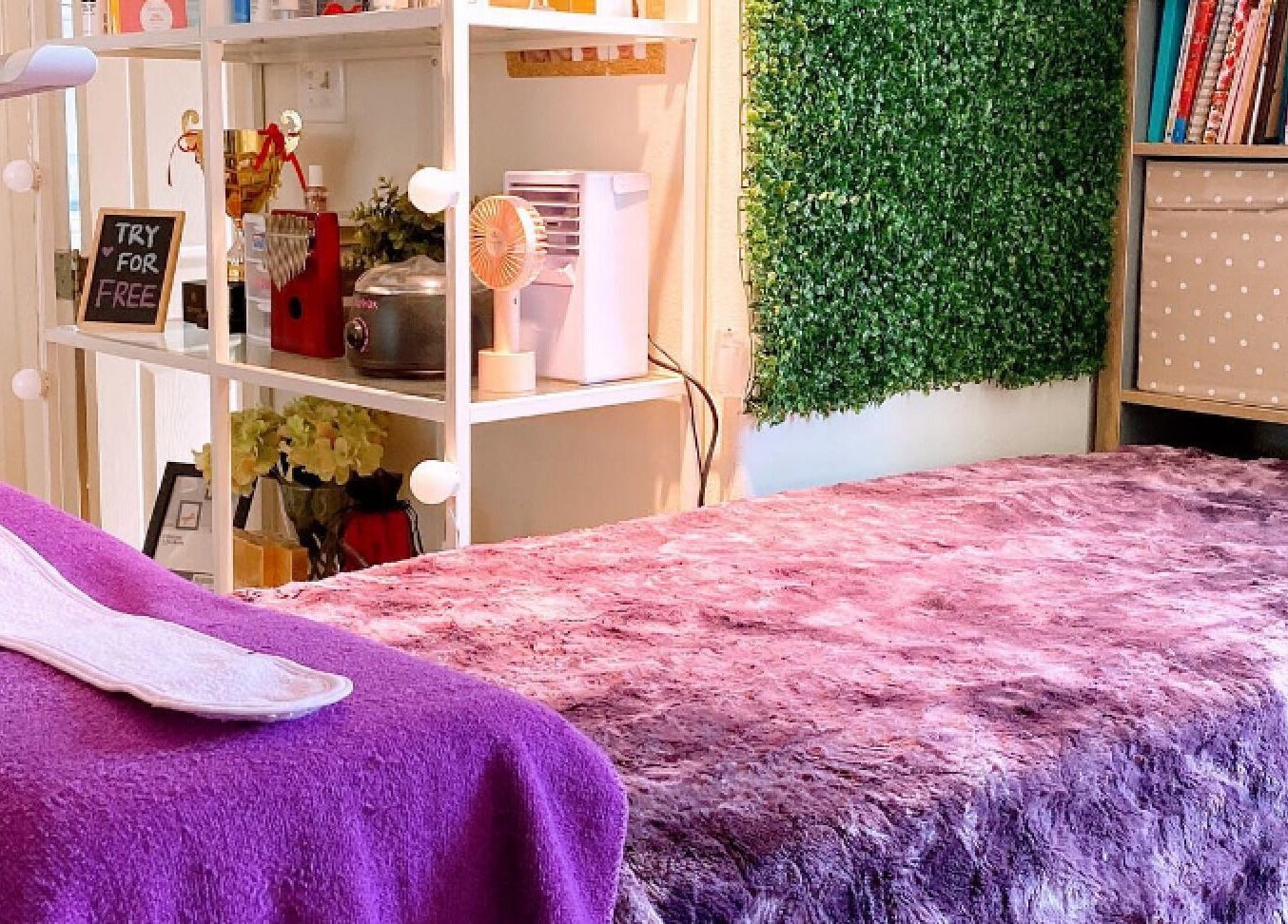 Inviting treatment space at YV LASHES & BROWS, Redondo Beach, California, US with plush decor.