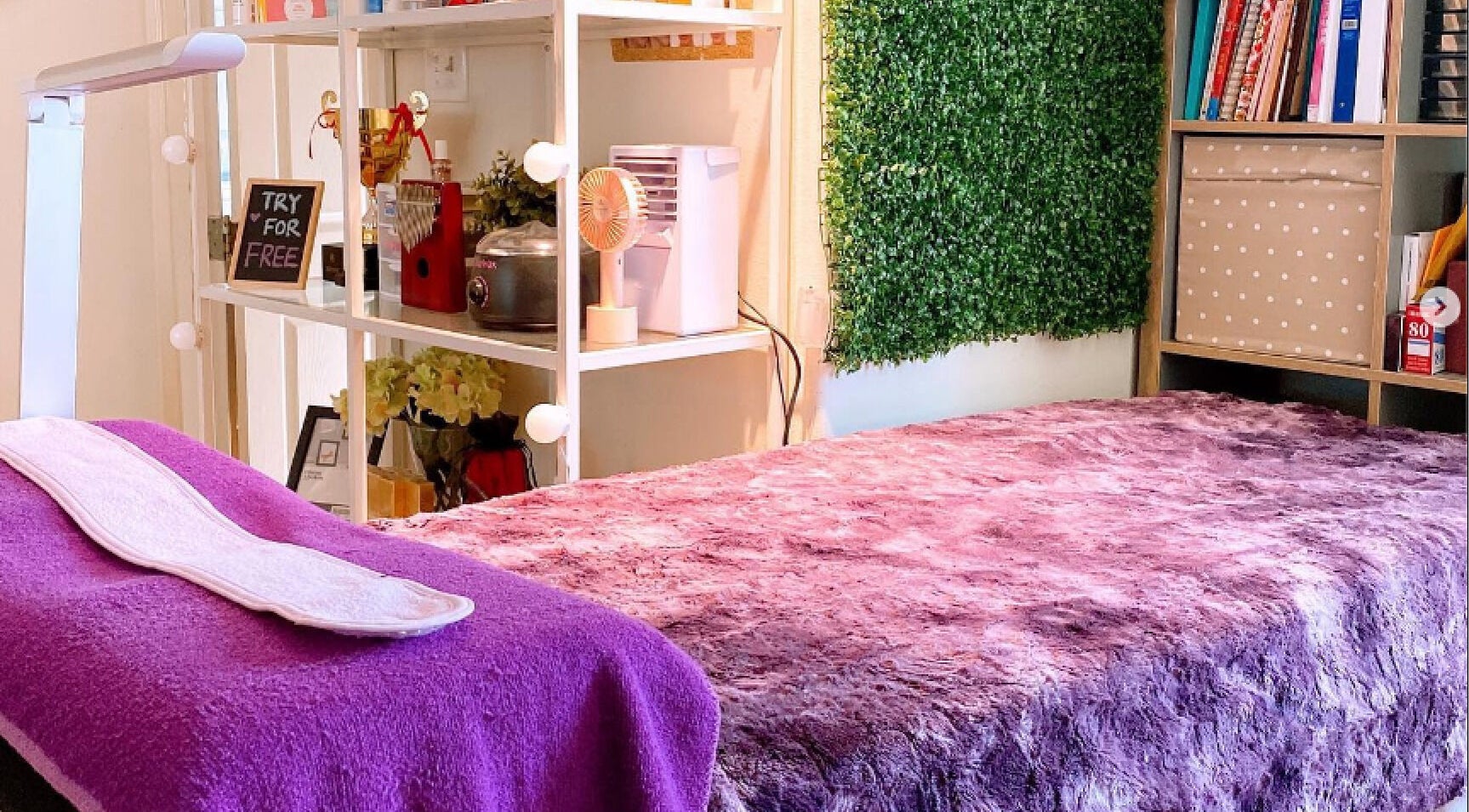 Inviting treatment space at YV LASHES & BROWS, Redondo Beach, California, US with plush decor.