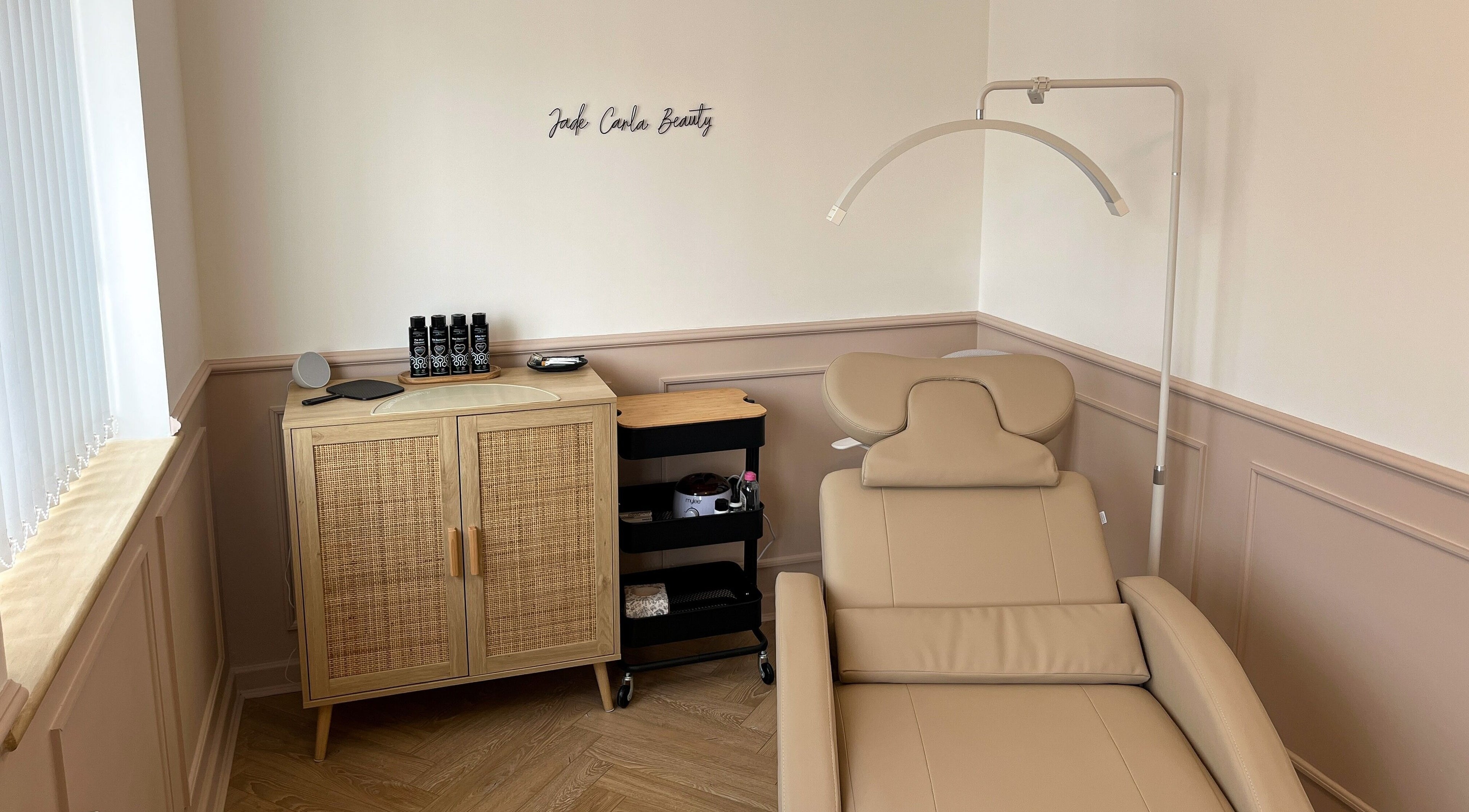 Peaceful treatment room at Jade Carla Beauty, Southport, England, GB offering a tranquil beauty experience.