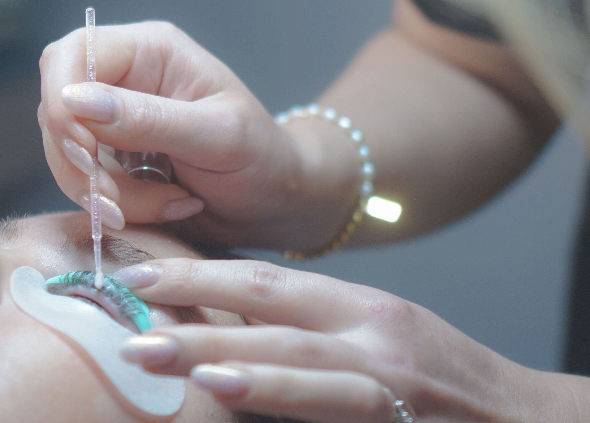 Eyelash treatment at Iridescent, Guisborough, England, GB, showcasing precision lash application.