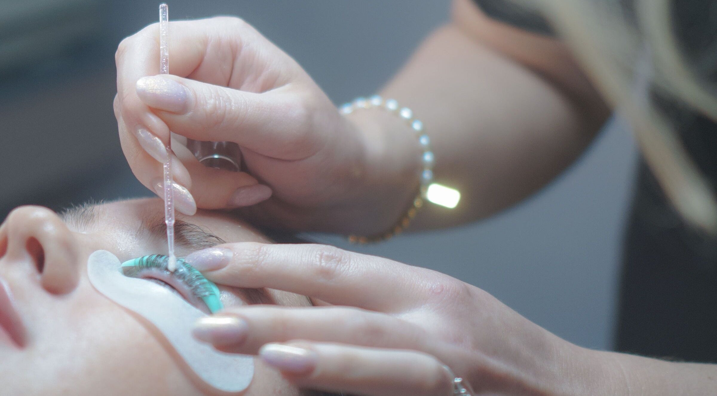 Eyelash treatment at Iridescent, Guisborough, England, GB, showcasing precision lash application.