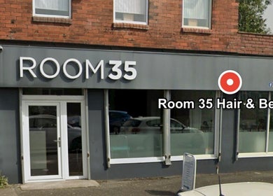 Exterior view of Room 35 Hair & Beauty, Sarah Howarth hair, Failsworth, England, GB.
