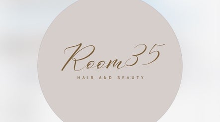 Sophisticated Room 35 Hair and Beauty sign at Sarah Howarth hair, Failsworth, England, GB.