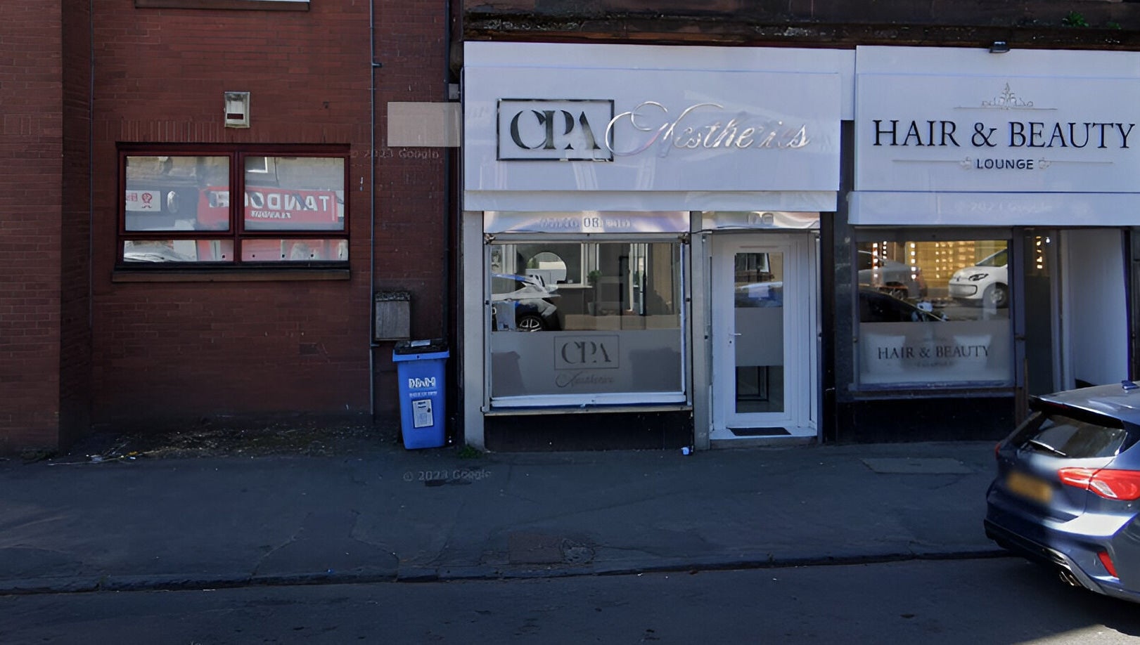 Front view of CPA Aesthetics in Glasgow, Scotland, GB showcasing modern design and welcoming entrance.