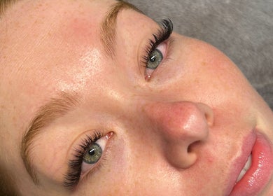 Close-up of eyelash extensions at Bouttell Beauty, North Lakes, Queensland, AU.