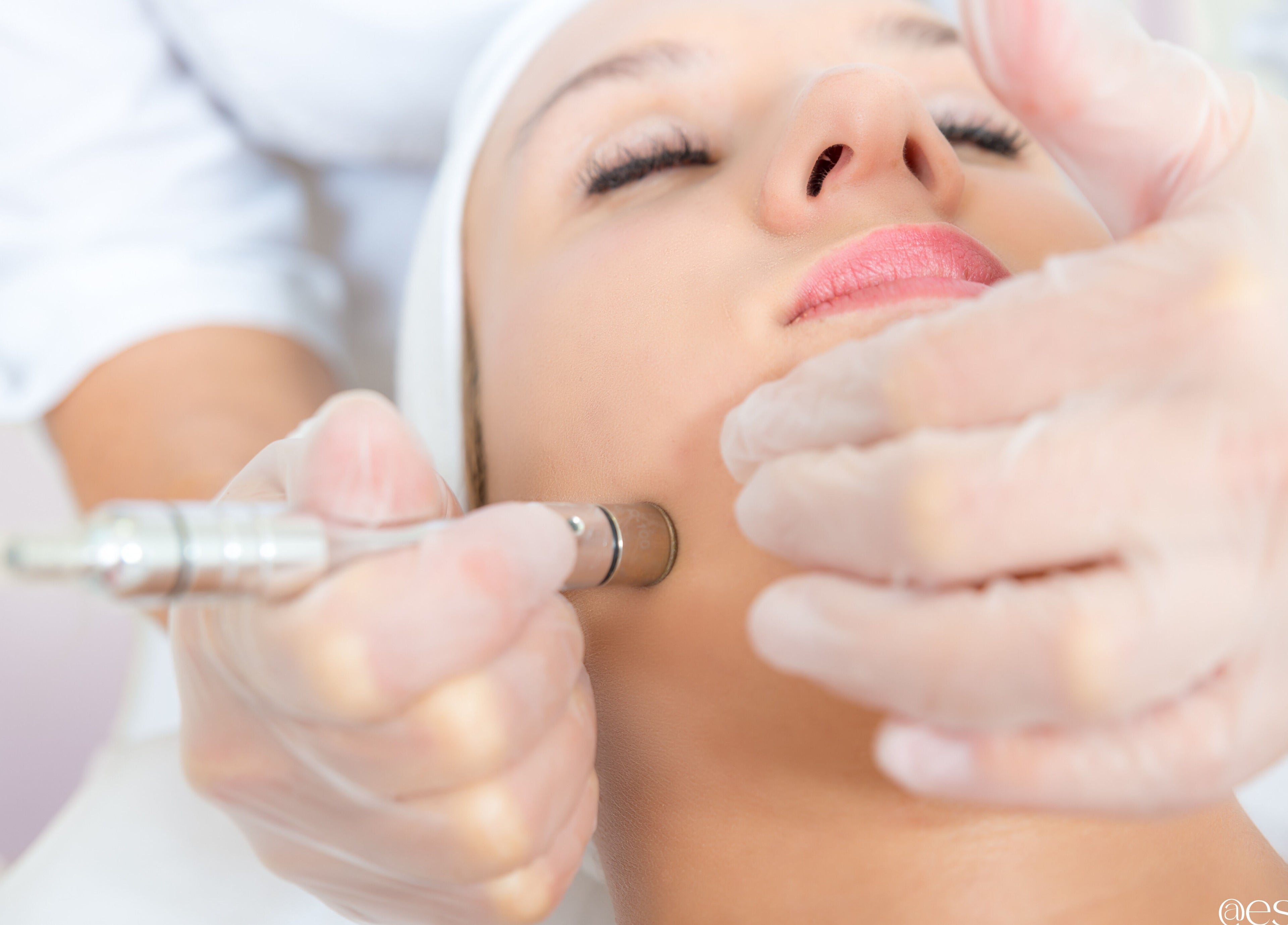 Client receiving a skincare treatment at Lashes and Skincare by Stefani, Austin, Texas, US.