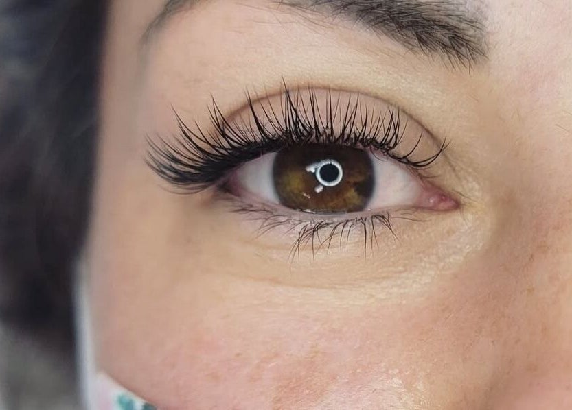 Close-up of elegant eyelashes at Lashes and Skincare by Stefani, Austin, Texas, US.