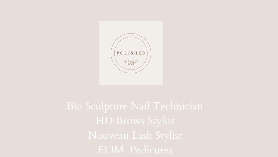 Polished beauty services layout at Compton, England, GB featuring nail, brow, and lash styling.