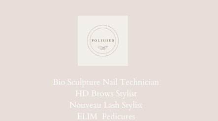 Polished beauty services layout at Compton, England, GB featuring nail, brow, and lash styling.