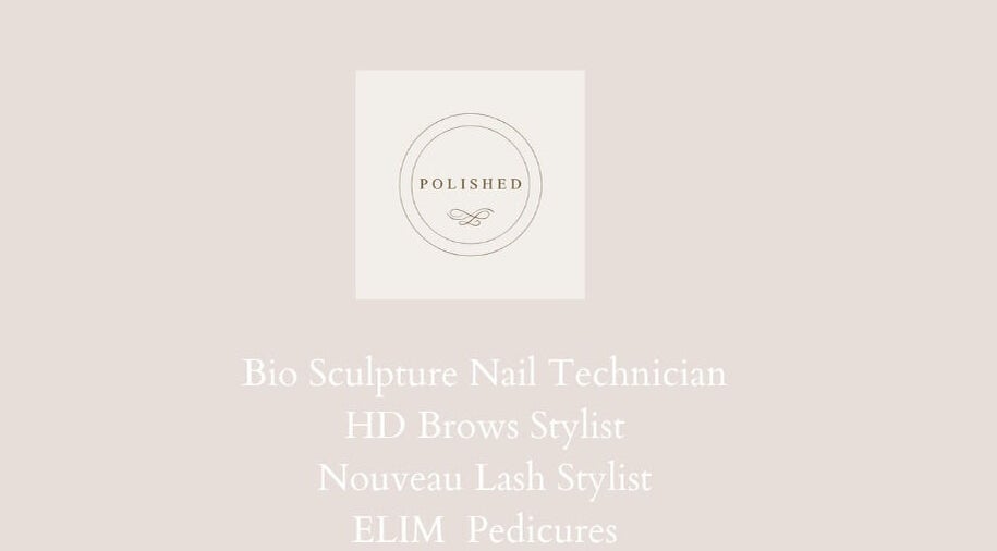 Polished beauty services layout at Compton, England, GB featuring nail, brow, and lash styling.