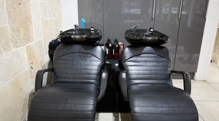Stylish wash stations at Alter Ego Hair Design & Cosmetics, Rose Bay, New South Wales, AU.
