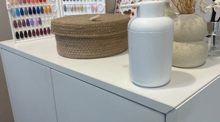 Nail color display and decor at Nails From Natalie, Honiton, England, GB.