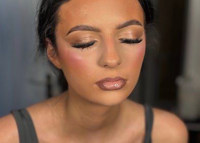 Flawless makeup look by Kiera Auld Makeup Artist in Newcastle upon Tyne, England, GB featuring shimmering eyes.