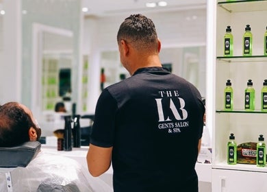Interior of The Lab Gents Salon & Spa - Meadows Town Center, Dubai, AE, showcasing stylish grooming services.