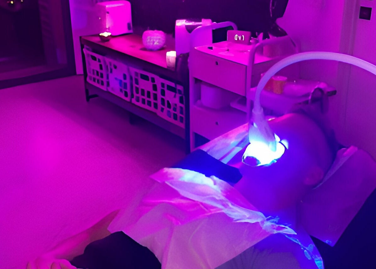 LED facial therapy in progress at Angelique Aesthetics, Melbourne, Victoria, AU, enhancing skin rejuvenation.