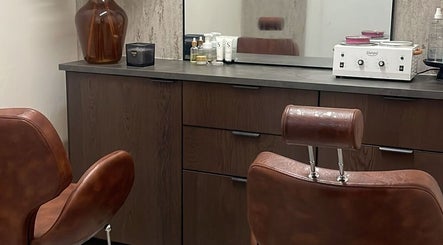 Elegant salon chair and wooden cabinetry at Velvet Hair Design Cork (Brow Lash Co. by Ciara), Cork, County Cork, IE.
