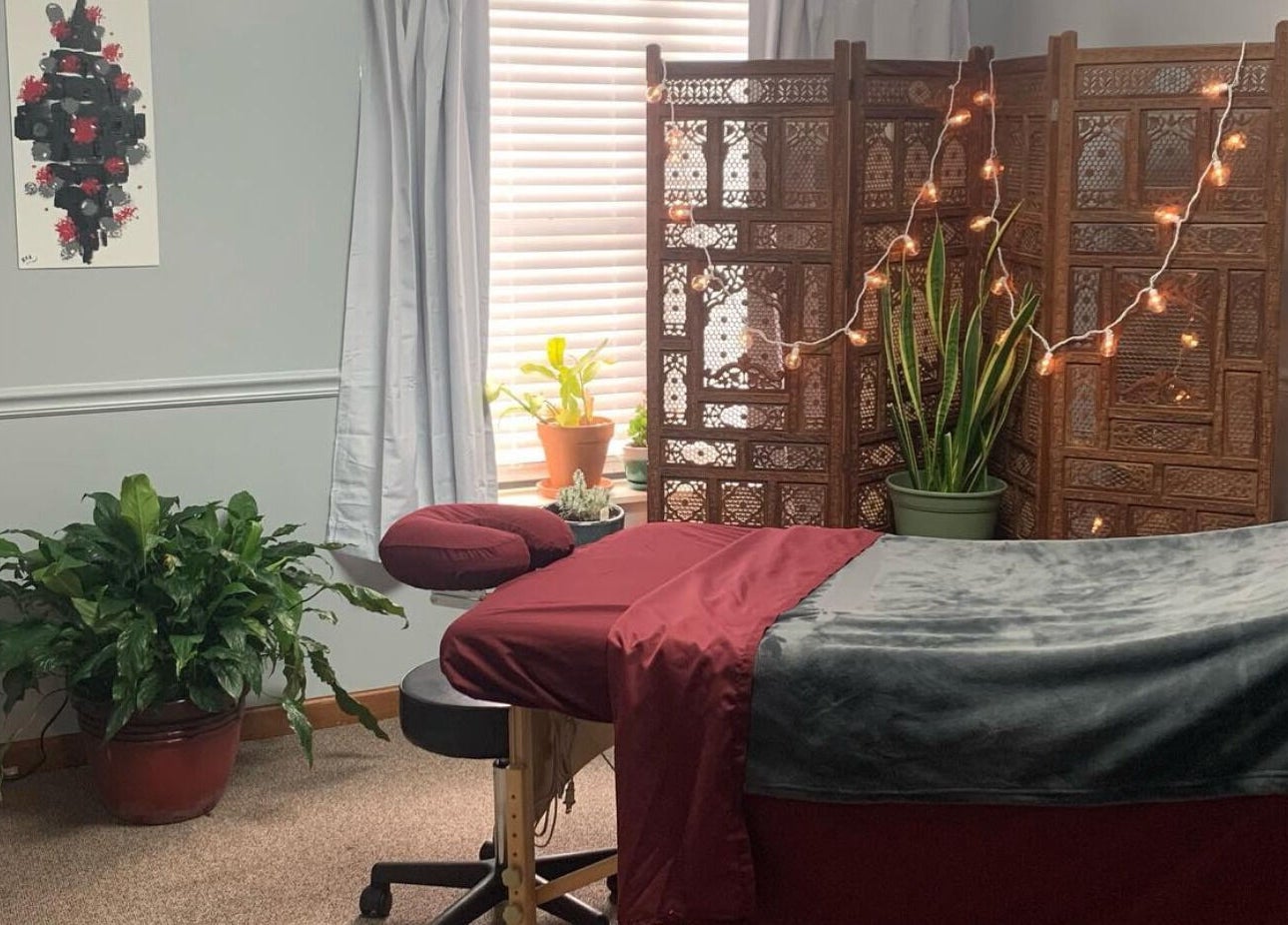Relaxing massage room at Appalachian Integrative Bodywork and Massage, Jefferson City, Tennessee, US.