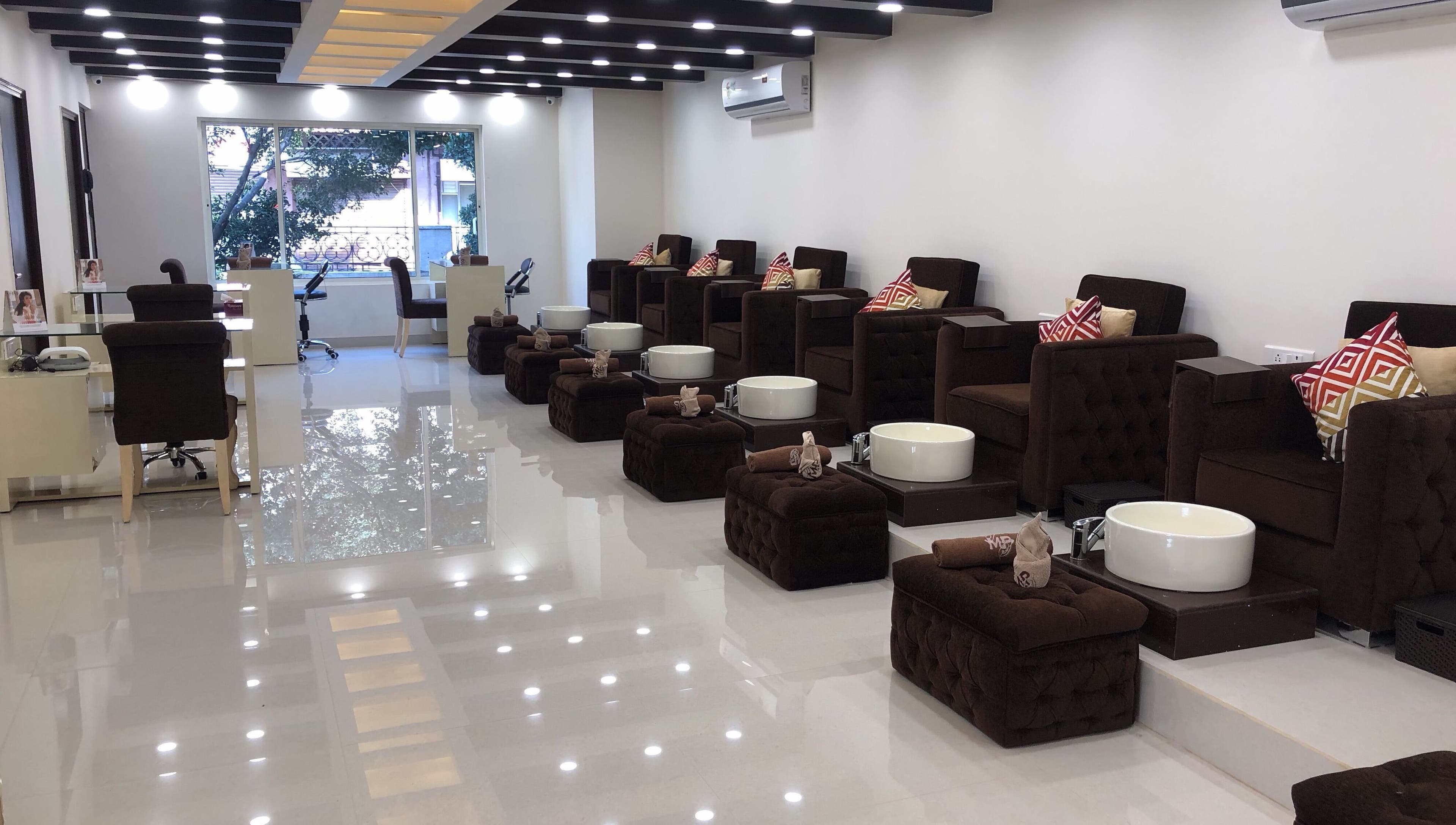 Luxurious nail stations at The Mani Pedi Spa, Galleria Market, DLF 4, Gurugram, Haryana, IN, offering ultimate comfort.