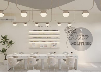 Interior of Solitude Nail Salon Sussex in Sussex, New Brunswick, CA, showcasing a modern, elegant design.