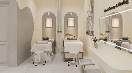 Elegant interior of Solitude Nail Salon Sussex, Sussex, New Brunswick, CA featuring serene treatment space.