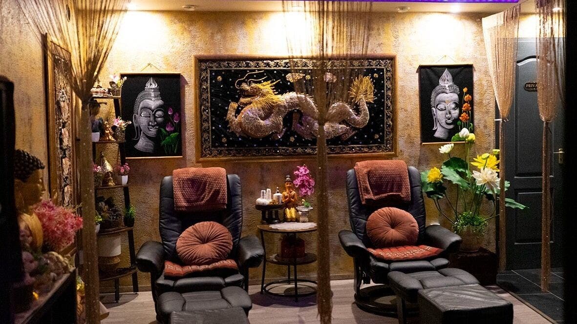 Nyugodt thai masszázs szoba a Smile Thai Masszázsszalonban, 1066 Bp., Dessewffy utca 21., Budapest, Magyar, HU.