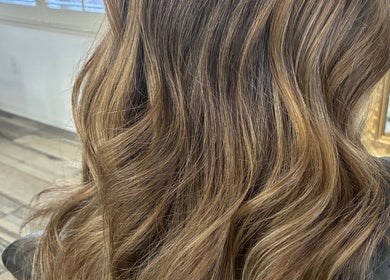 Close-up of styled wavy hair at MariaHairStylist, Litchfield Park, Arizona, US.