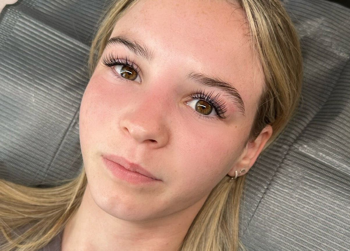 Close-up of eyelash extensions at Daphne's Artistry in Calamvale, Queensland, AU.