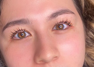 Close-up of beautifully enhanced eyes at Daphne's Artistry, Calamvale, Queensland, AU.