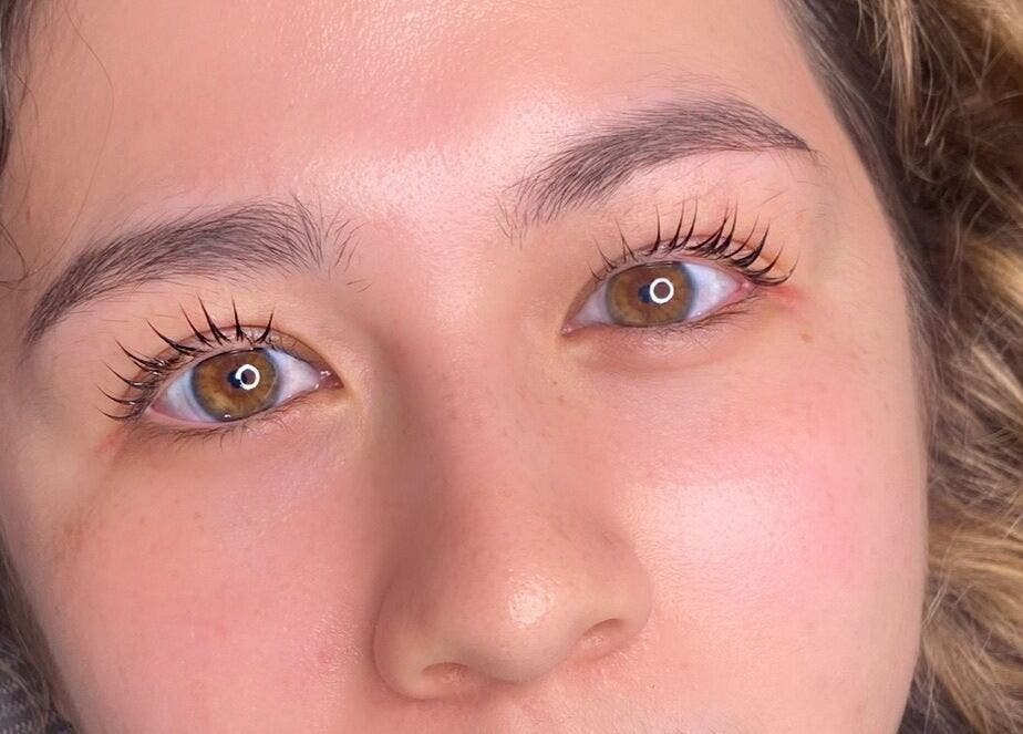 Close-up of beautifully enhanced eyes at Daphne's Artistry, Calamvale, Queensland, AU.