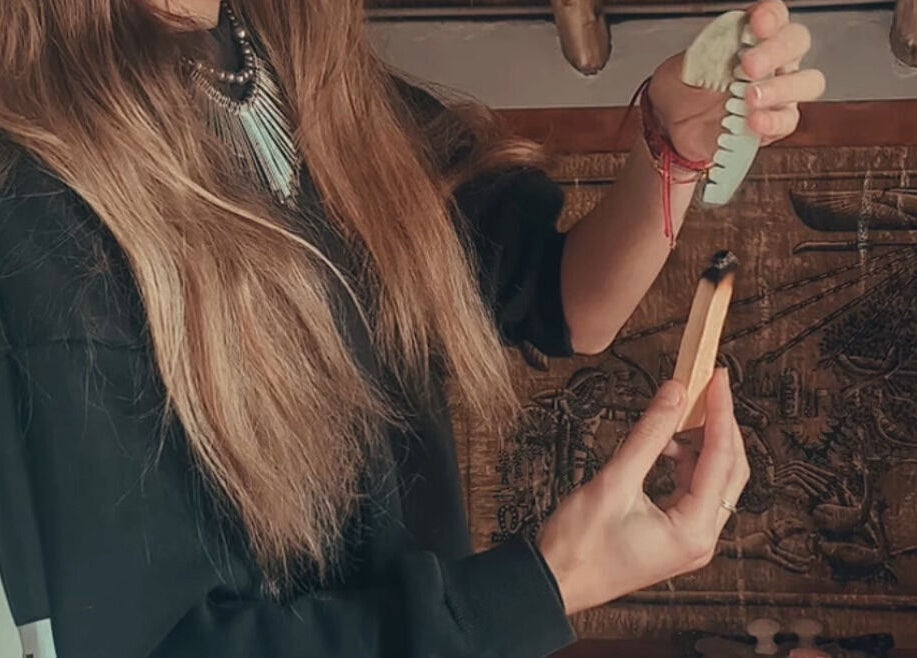 A healing ritual at Shadow Sanctuary Healing, Randburg, Gauteng, ZA with herbal smudging.