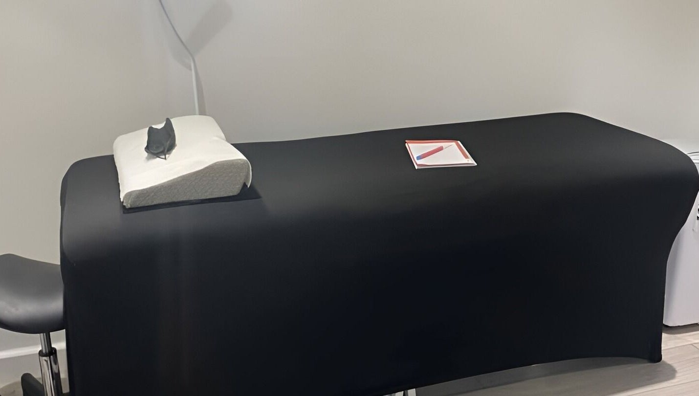 Modern treatment table at Lashes by Georgina, Andover, England, GB, offering a serene beauty experience.