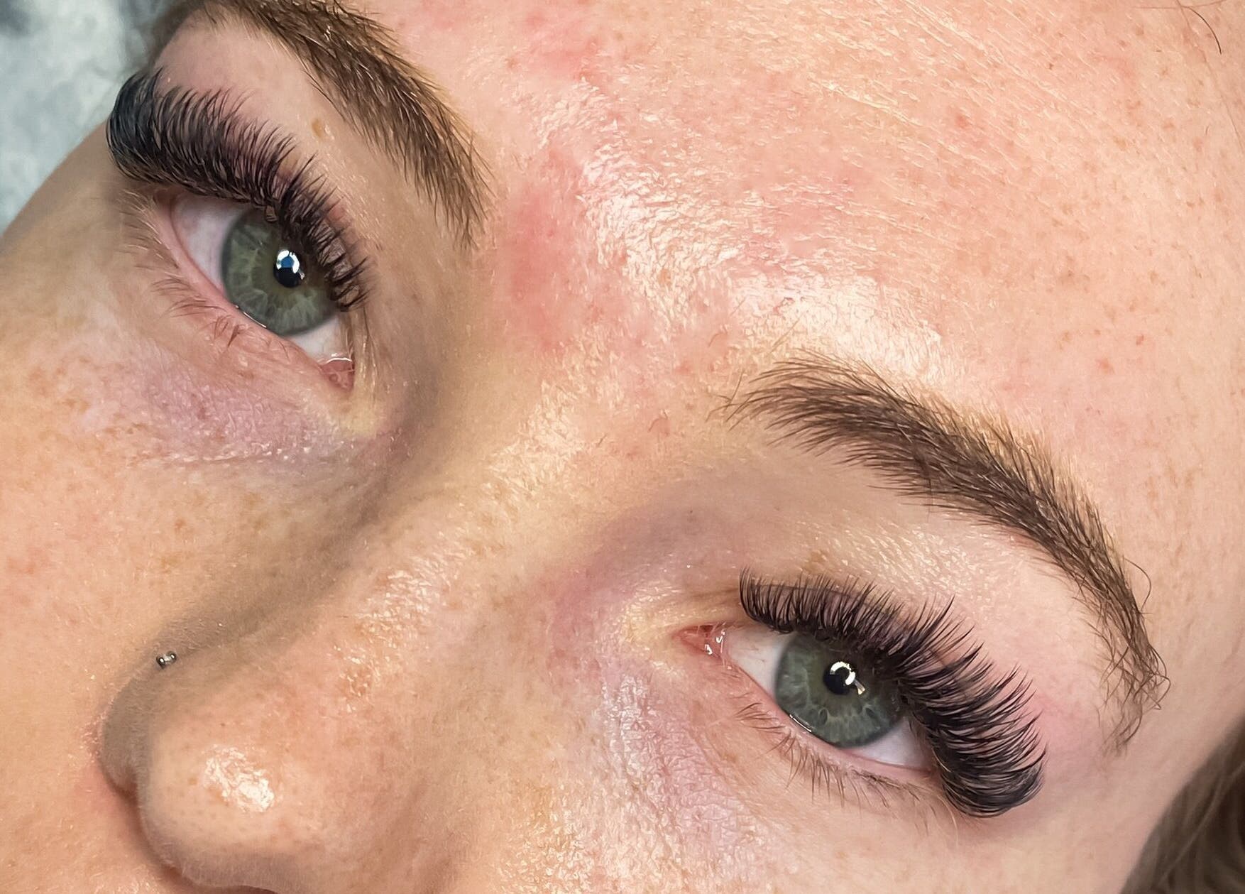 Close-up of eyelash extensions at Evil Eyes Beauty Studio, Roodepoort, Gauteng, ZA.