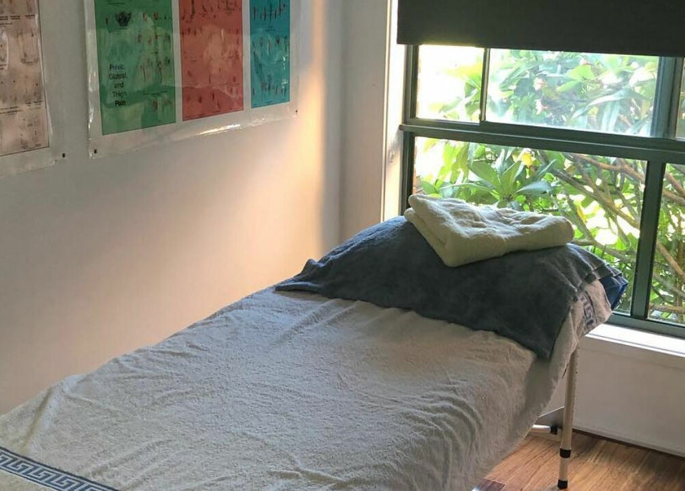 Massage table at Cindy’s Remedial Massage in Shellharbour, New South Wales, AU, surrounded by calming decor.