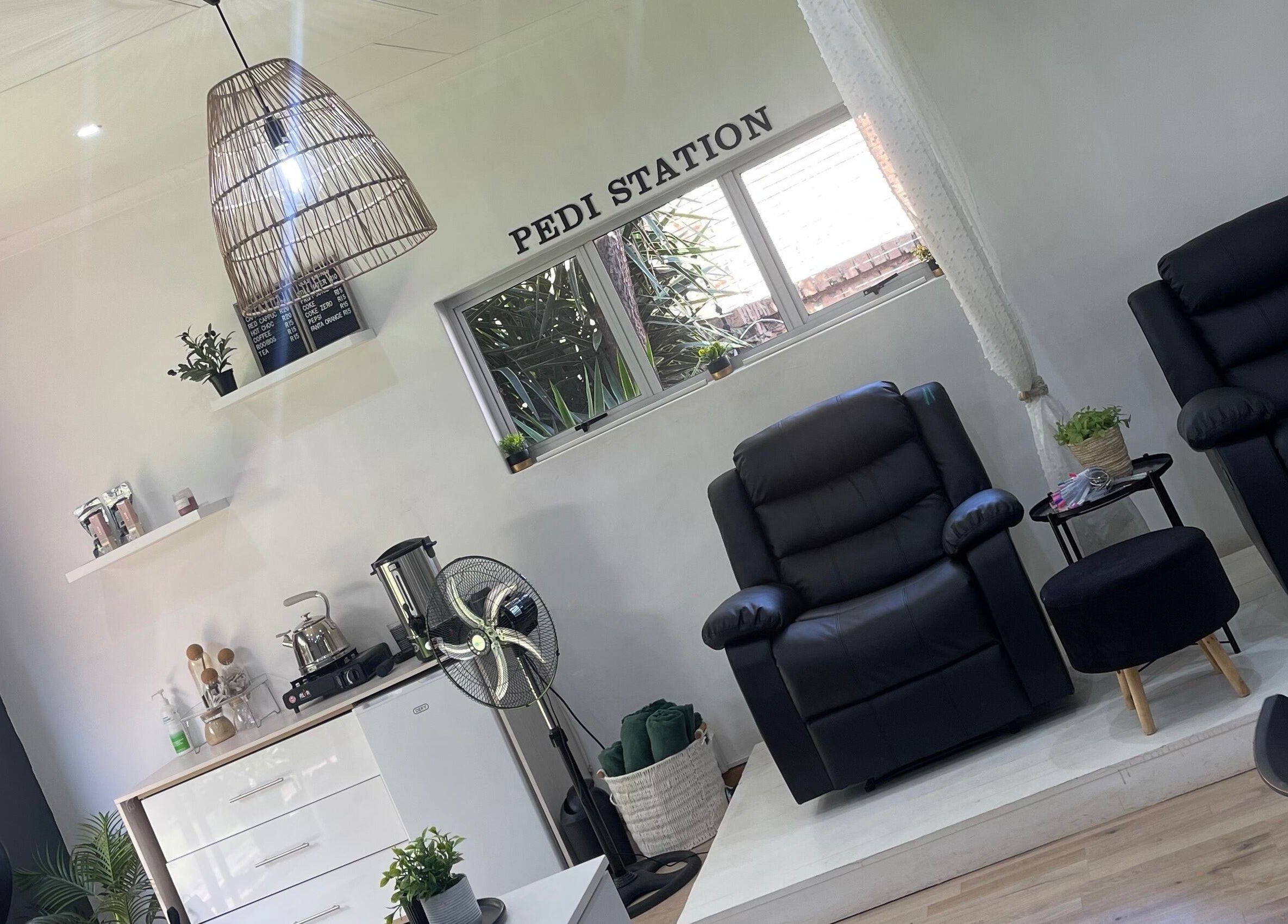 Cozy pedicure chairs at LILYMAE Beauty Esthetics & Co, Alberton, Gauteng, ZA.