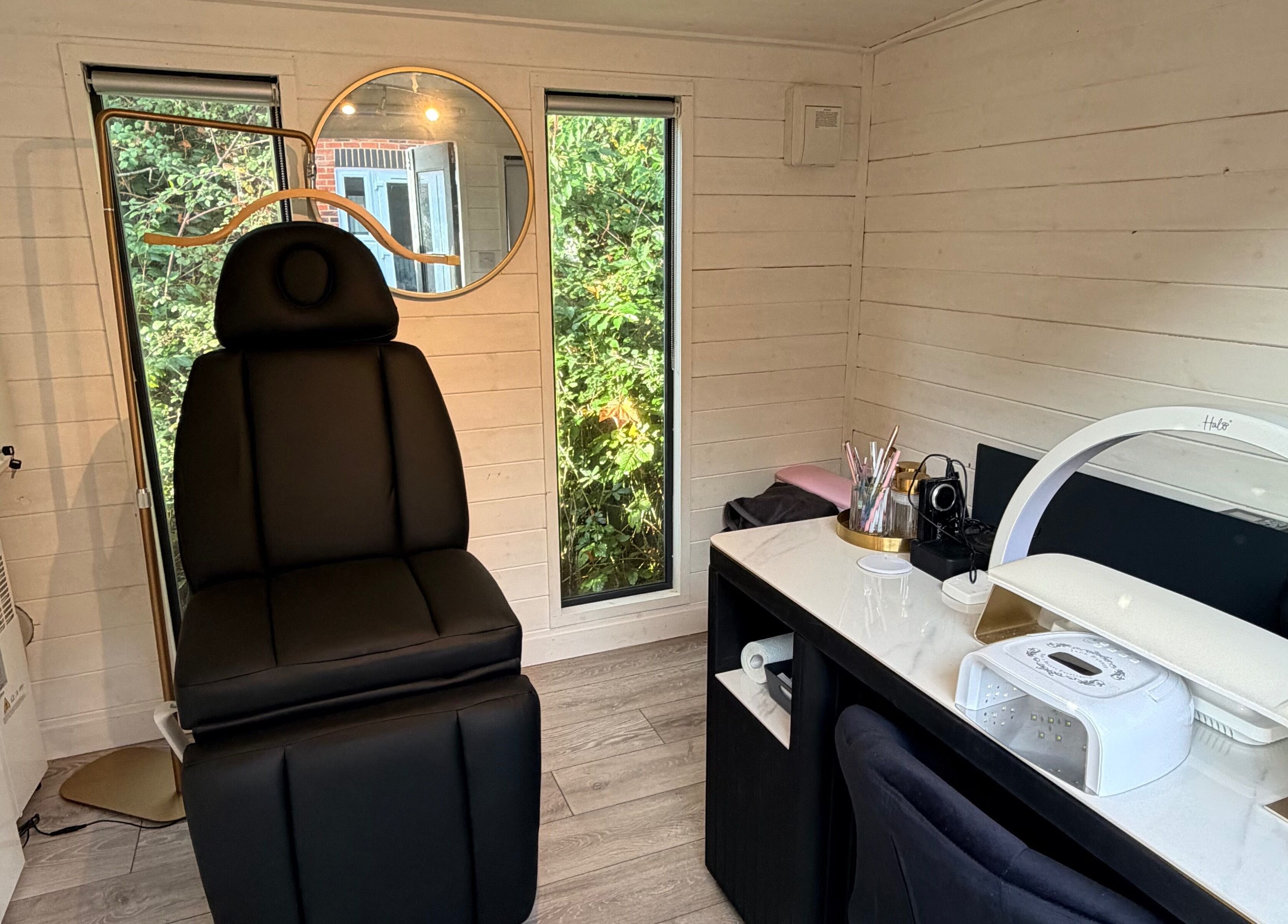 Modern beauty treatment space at L.E Beauty and Aesthetics in Rowlands Castle, England, GB.